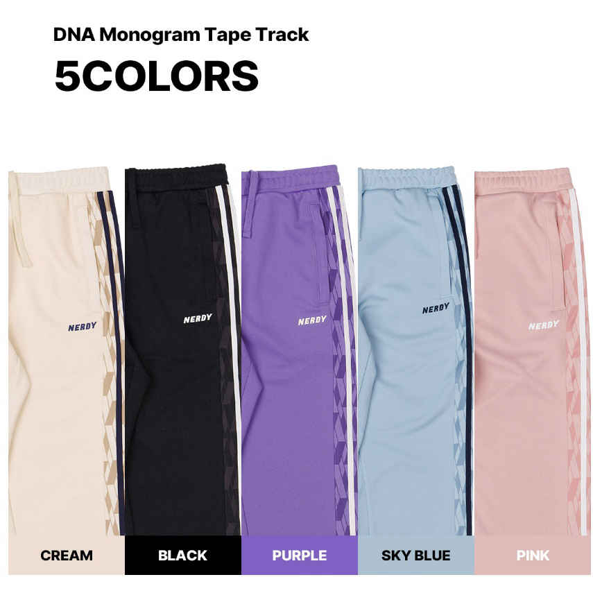 [NERDY X TAEYEON Collaboration] Unisex DNA monogram tape track pants (2022NEW)