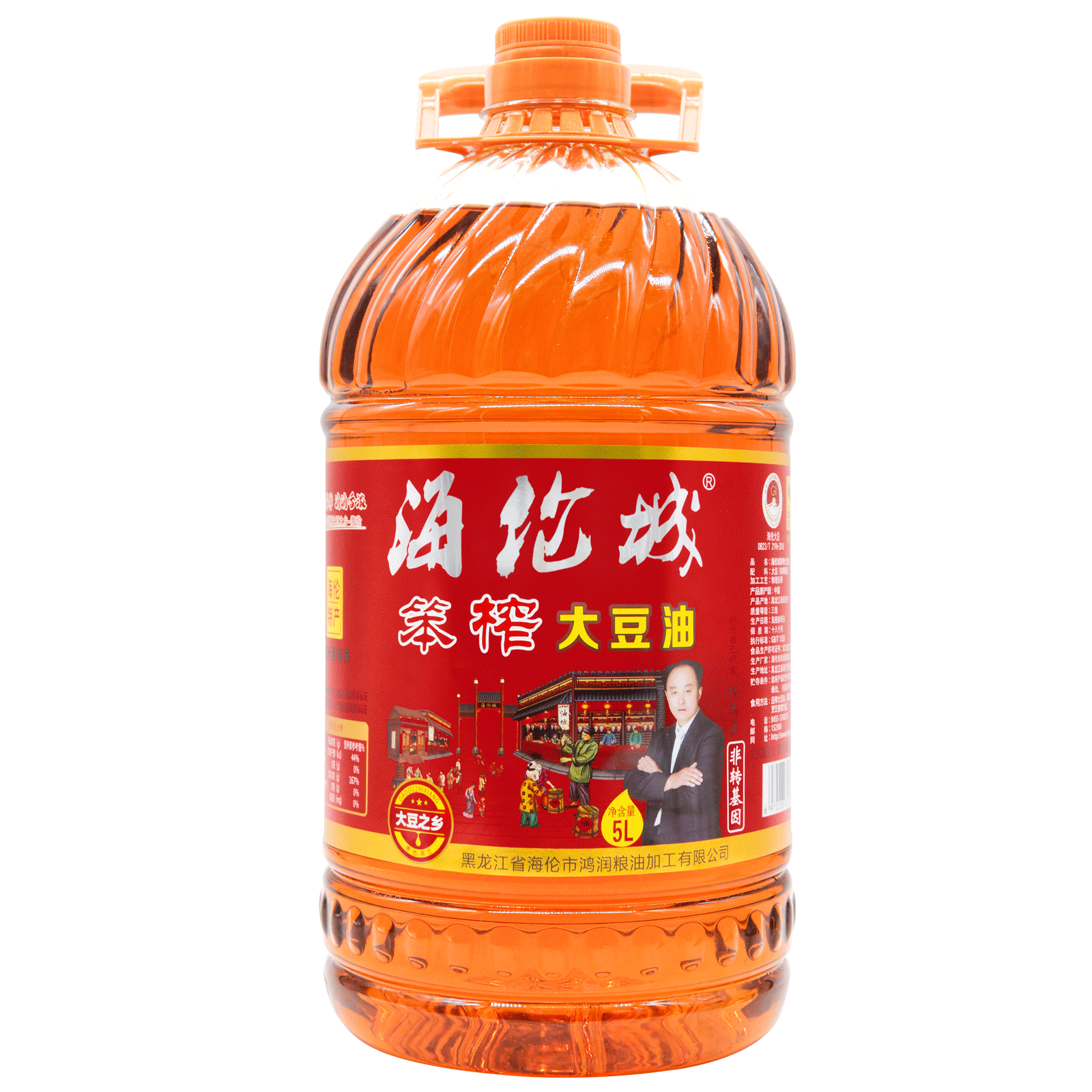 海伦市非转基因豆油笨榨大豆油传统压榨工艺5L（包邮）