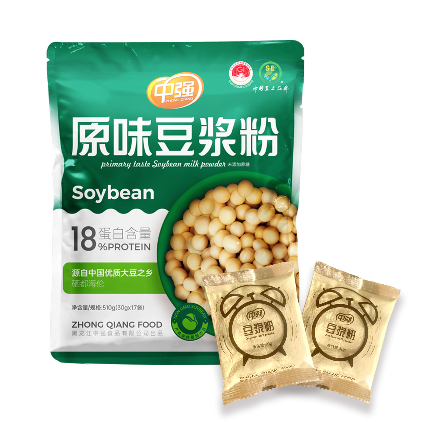 海伦市中强豆浆粉非转基因原味速溶豆浆粉510g