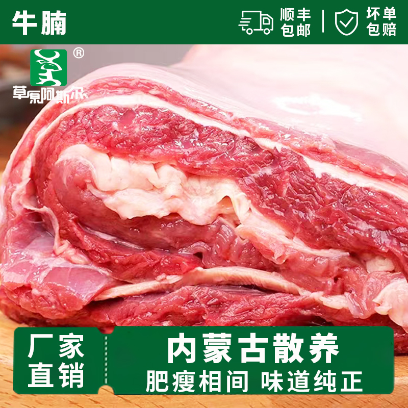 太仆寺旗草原阿斯尔内蒙古散养黄牛腩块2.5kg