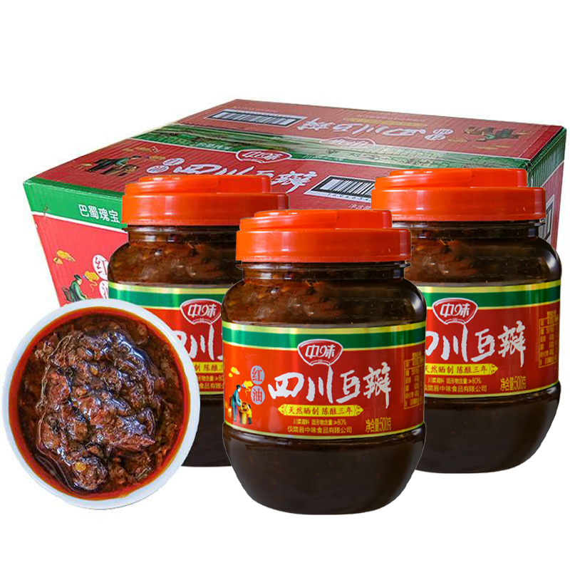 仪陇县东北包邮 红油豆瓣酱大豆酱红辣椒豆瓣酱500g*12瓶/箱